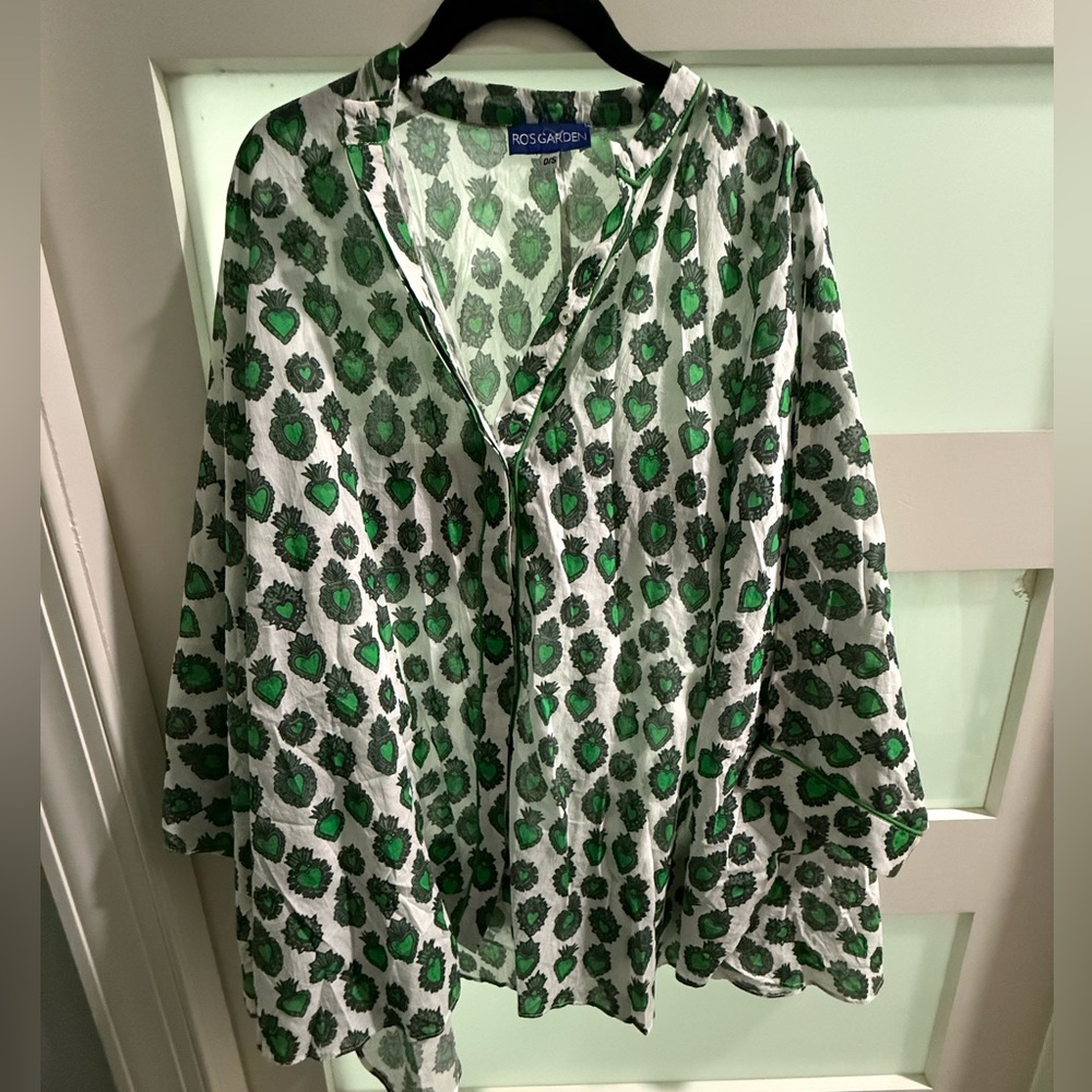 Green Patterned Women's Blouse